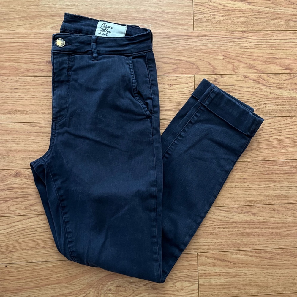 Cosmic Blue Love Navy Callie Eco Cuffed Skinny Pant size 28